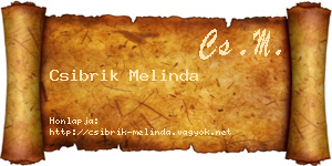 Csibrik Melinda névjegykártya
